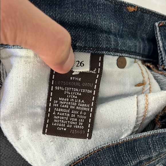 7 For All Mankind Dark Blue Low Rise Boot Cut Jeans - Picture 7 of 8